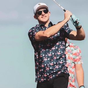 FLOWERS & FLAMINGO'S COOL TECH PERFORMANCE GOLF POLO